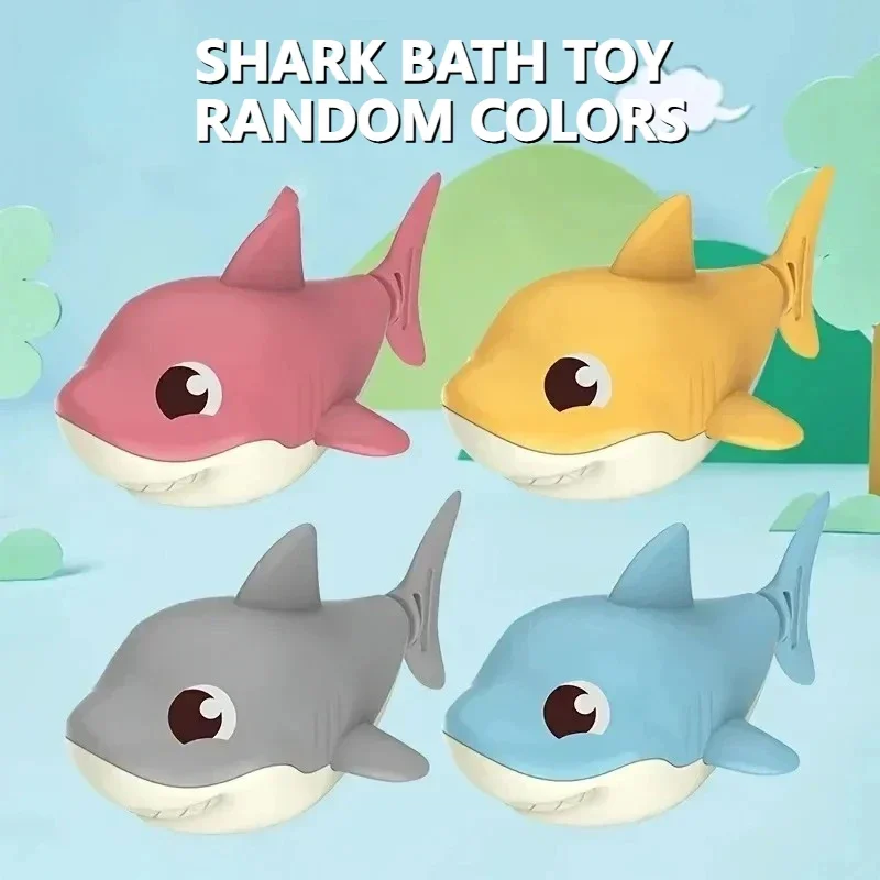 1-10 قطع من ألعاب القرش اللطيفة الكرتونية، ألعاب الربيع على شكل حيوانات حمام الأطفال، حمام السباحة، حوض الاستحمام، الحمام، اللعب المائي، الألعاب