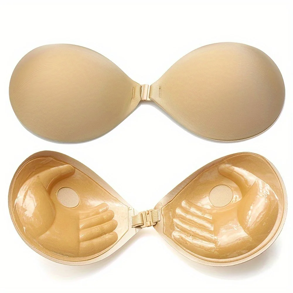 

Push Up Buckle Front Nipple Covers, Strapless Invisible Self-adhesive Breast Lift Pasties,Sticky Bra Boob Tape Chest Sticker