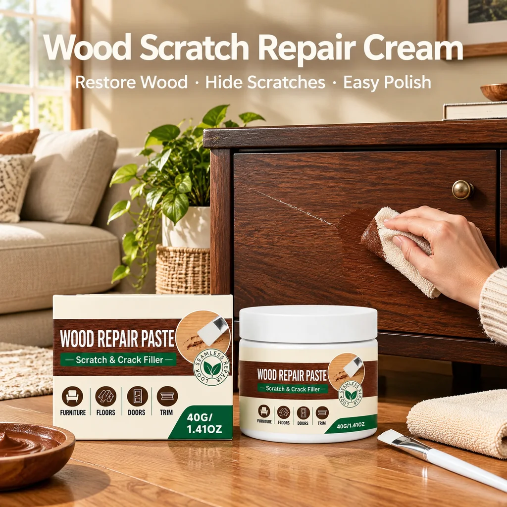 Wood Filler Repair Putty Repair Wood Scratches & Cracks Strong Adhesion Floor Door Chair Desk Window Wood Furniture Repair Paste