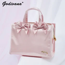 Japanese New Transparent Waterproof Cosmetic Bag Sweet Girls Large-capacity Pink Toilet Bag Women's Portable Travel Storage Bag