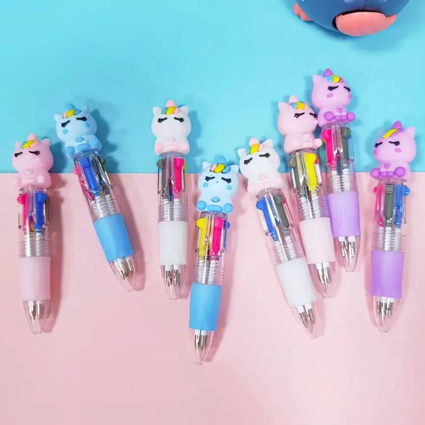 

5 шт./лот Kawaii мультфильм Единорог четыре цвета шариковые ручки милые шариковые ручки детские школьные канцелярские принадлежности письменные принадлежности подарок
