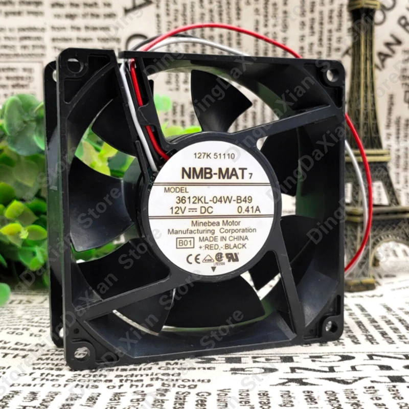 

X 1 шт. для NMB 3612KL-04W-B49 | 12В 0.41А | 9 см | Промышленный вентилятор охлаждения шасси