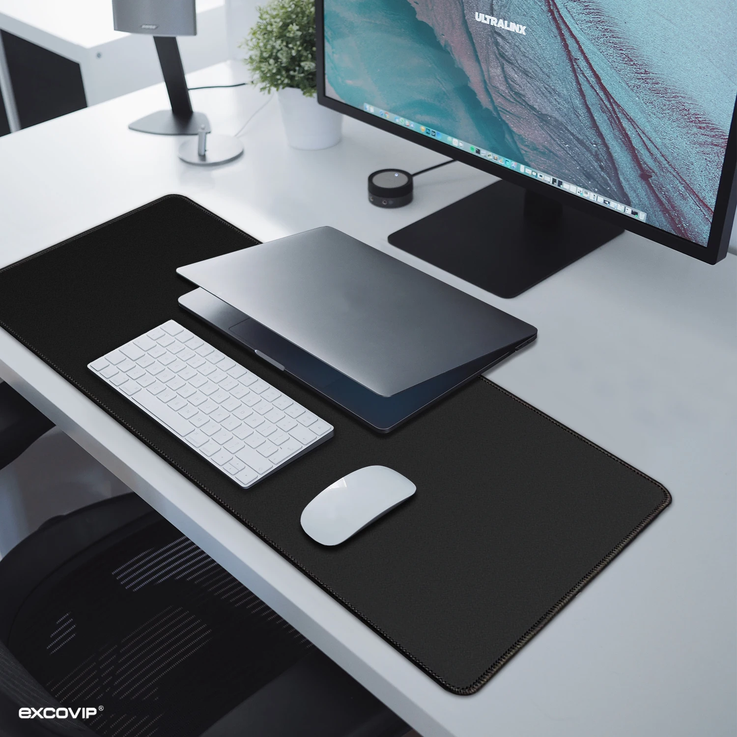 EXCO Large Gaming Mouse Pad with Stitched Edge Non-Slip Rubber Base Extended Computer Desk Mat Keyboard Mousepad for Office Home