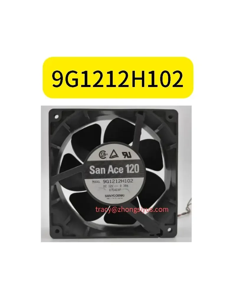 New 9G1212H102 12V 0.38A 12038 12cm/cm Chassis cooling fan 2 wires Functional testing is intact