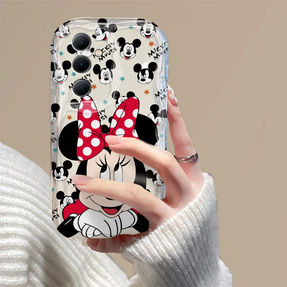 Disney Mickey Minnie 3D Wave Case For Samsung A73 A72 A71 A55 A54 A53 A35 A34 A33 A25 A24 A23 A15 A14 A13 A05 A04 4G 5G Cover