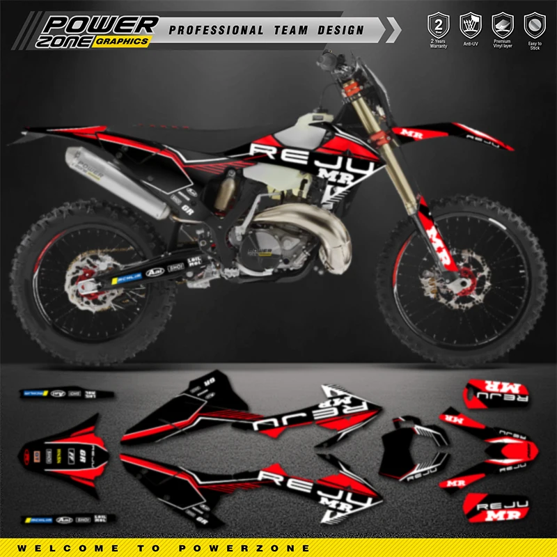 PowerZone Custom Team Graphics Backgrounds Decals Stickers Kit For RIEJU MR 300 2020 2021 Number Name Customize 12