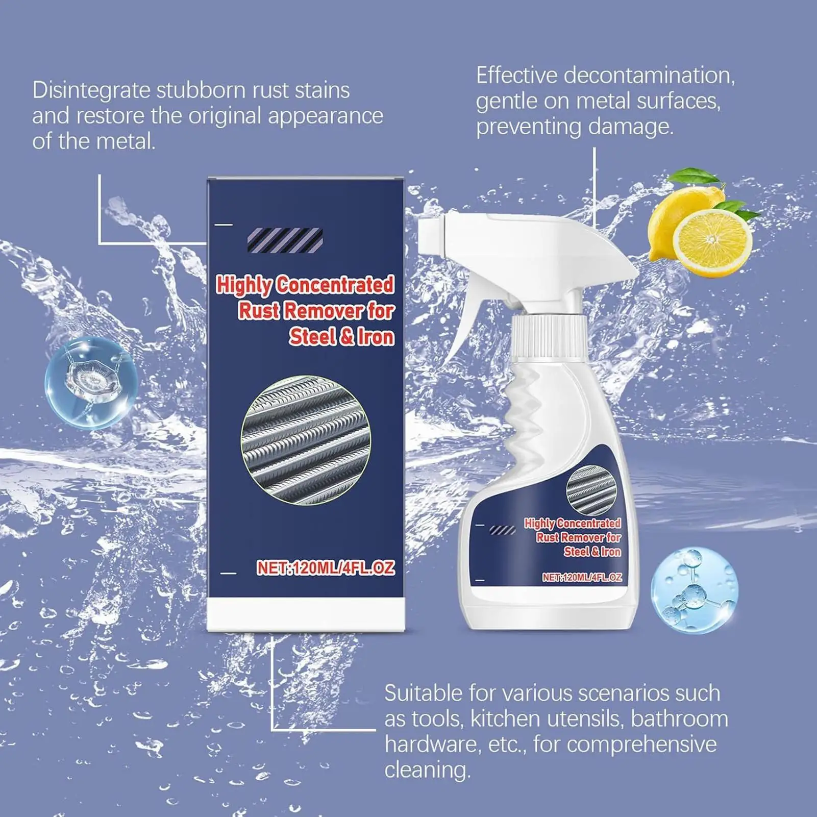 Rust Remover For Stainless Steel Rust Remover Dissolver Fast Rust Removal Powerful Metal Rust Remover Car Maintenance
