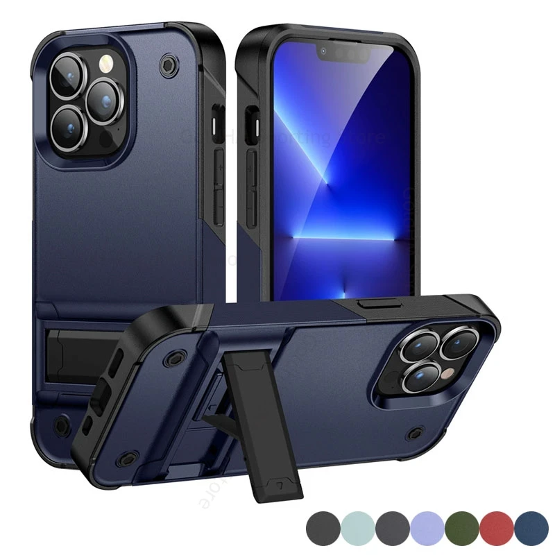 

Heavy Duty Military Grade Holder Case For iPhone 16 Pro Max Armor Shockproof Stand Cover For Apple 15 Pro Max 14 13 12 8 16 Pro