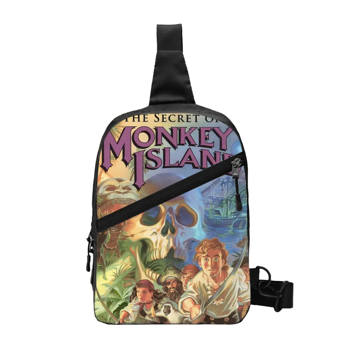 

The Secret Of Monkey Island Sling Crossbody Backpack Men Custom Adventure Action Game Shoulder Chest Bag Travel Hiking Daypack