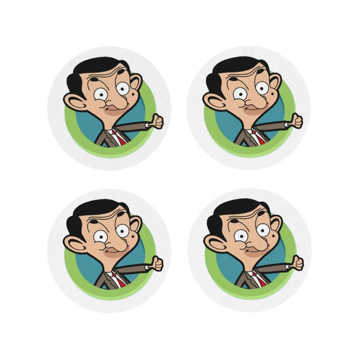 

Подставки Mr Bean, кухонные салфетки, водонепроницаемые изоляционные коврики для чашек, кофейные коврики для декора, домашняя посуда, подушечки из 4 шт.
