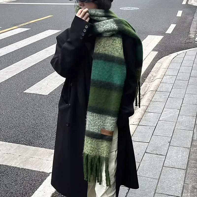 2025 Women's Long Plaid Blanket Scarf Chunky Oversized Winter Fall Warm Scarf Big Tartan Scarves Wrap Shawl Ladies Gifts Wh19