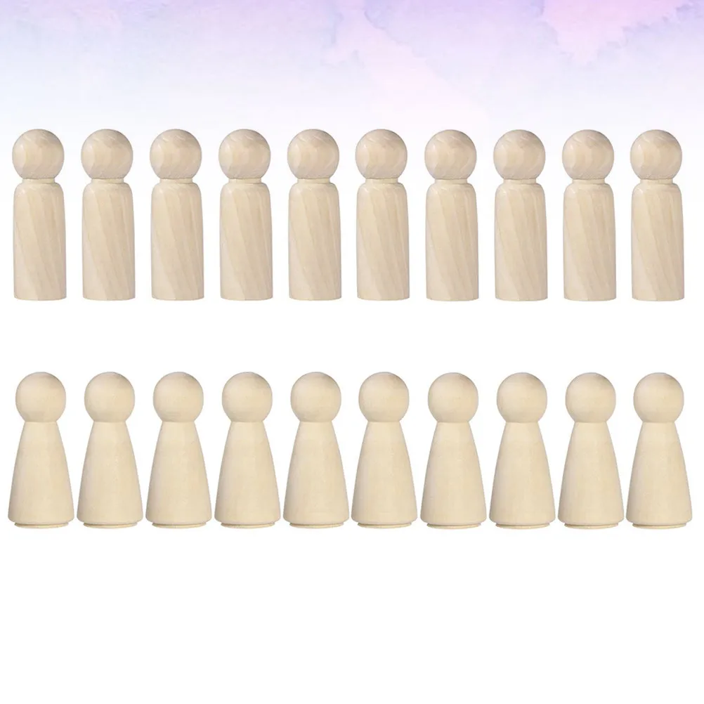 20Pcs DIY Wooden Figures Creative Painting Kids Handicraft Decoration Set for Wall Window Table Crafting Coloring Activity