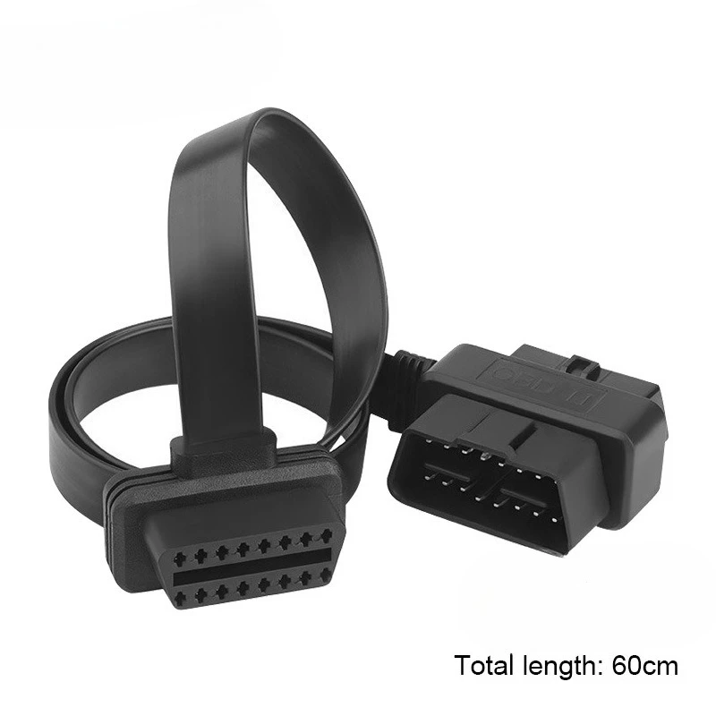 Obd2 Splitter Cable - 1-to-2 Extension Cord, Universal 16-pin Automotive Obd Device Adapter T-shaped Line 0.6M 0.3M