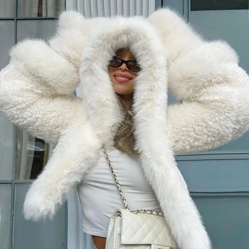 

2025 Новое однотонное свободное повседневное пальто с капюшоном, женская одежда, осенне-зимняя модная новая теплая куртка