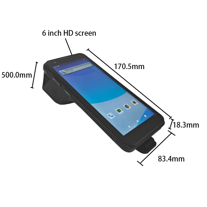 

CARIBE 6 inch Rugged Android 13 Data Collector Barcode Scanner PDA Thermal Printer for Warehouse