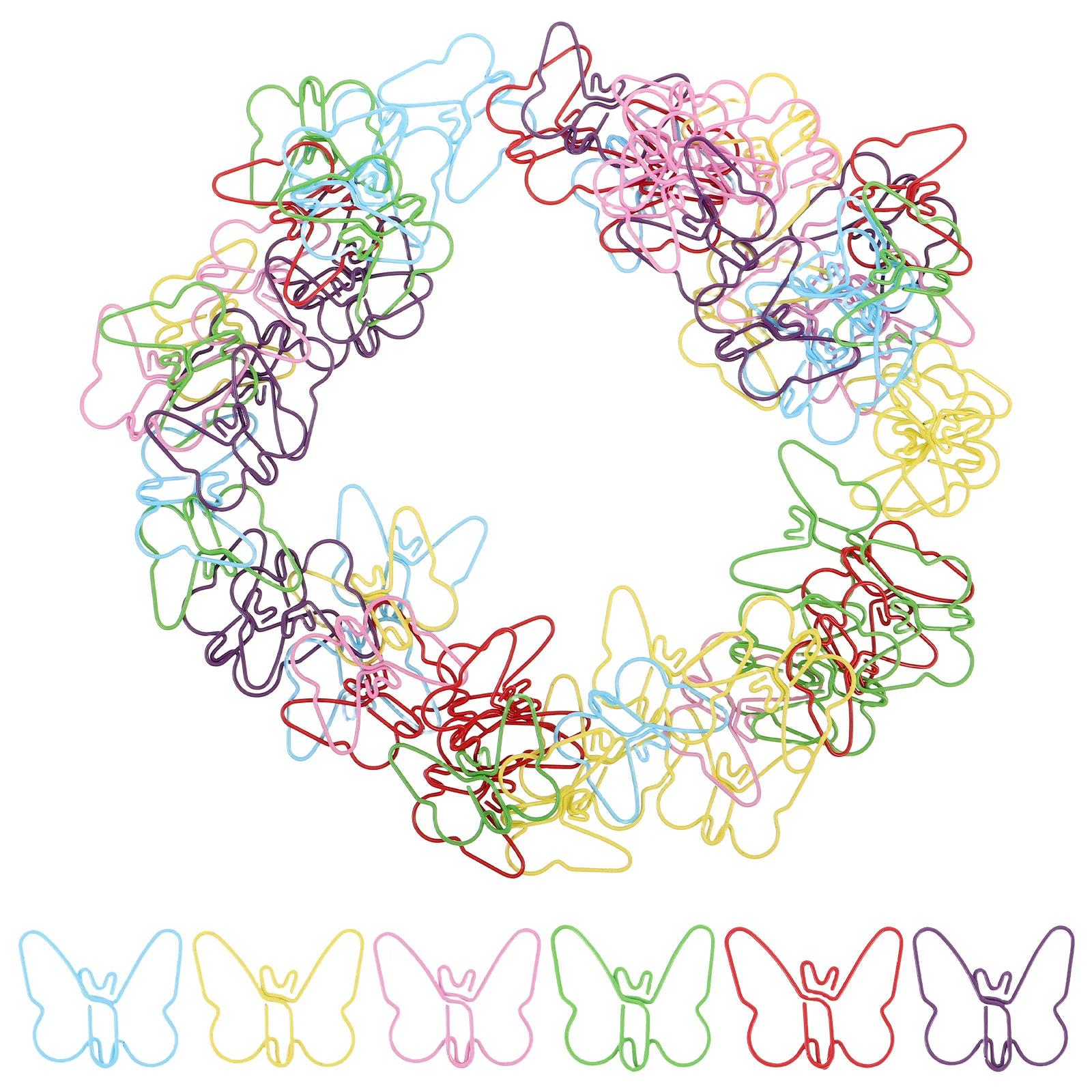 

60Pcs Butterfly Paper Clips Macaron Colored Metal Decorative Paperclips for Office School File Organizing Craft Use