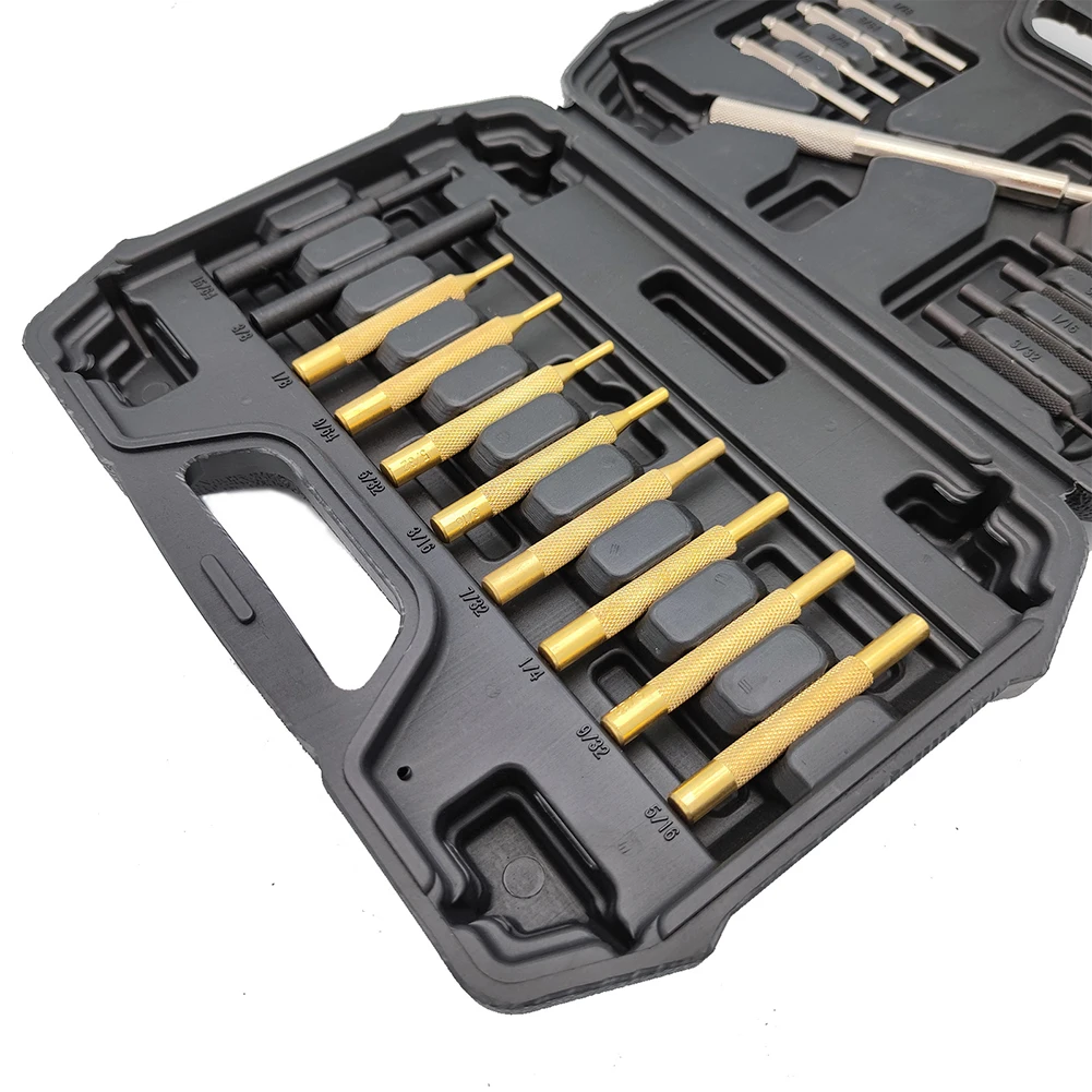 9,2 x 5,9 x 1,8 inch rolpin punch set complete punch set voor hobbyisten gereedschap hamer set afneembare hamerkoppen