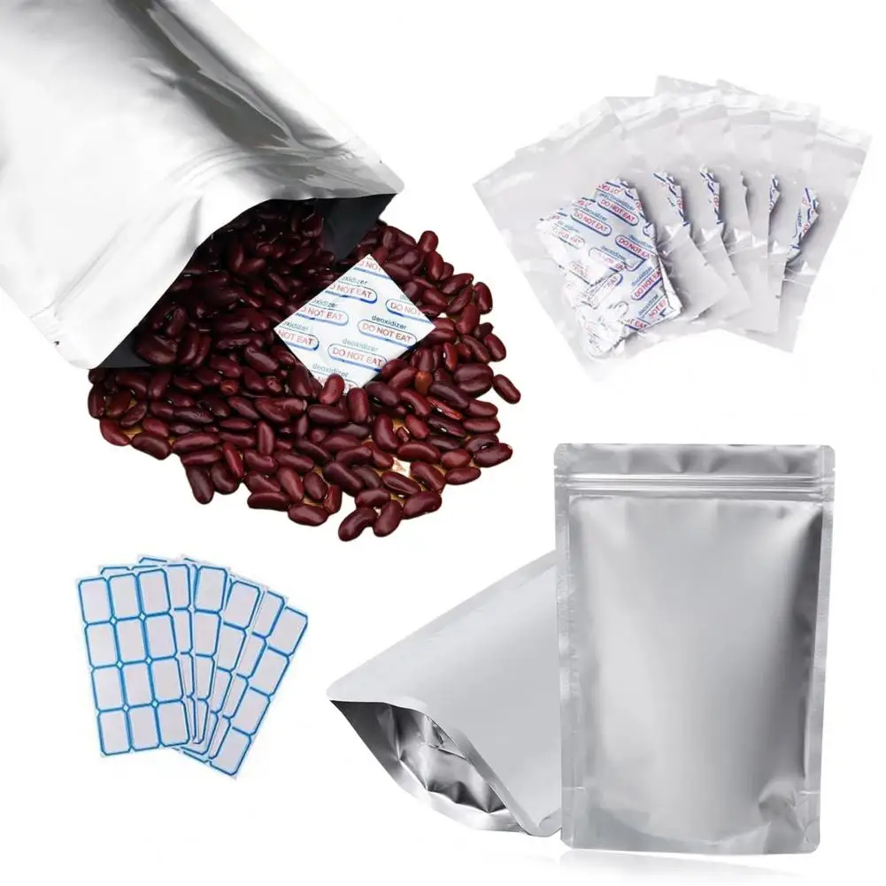 

Odor-resistant Storage Bags 60 Pcs Food-grade Zipper Bags with Oxygen Absorbers for Long-term Preservation Heat for Food