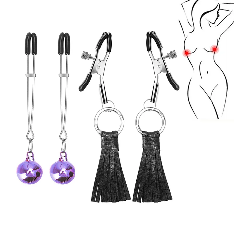 Nipple Clamps Sexy Slave Adjustable Soft Rubber Tweezer Nipple Clips SM Fetish Breast Clit Sensual Bondage Sex Toy