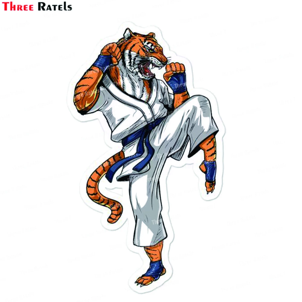 Three Ratels L841 Shark And Tiger Karate Stickers For Skateboard Phone Guitar Laptop Suitcase Car Graffiti Sticker DIY Toys