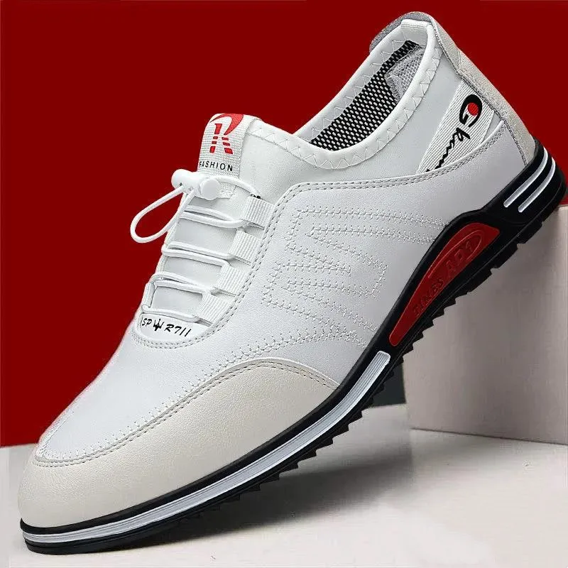 2023 New Men Casual Shoes Fashion Soft Soled Male Casual Driving Shoes Breathable Flat Lace-Up Soft Bottom Men Light Sneakers