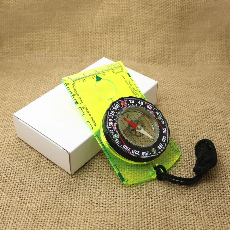 1 PC Green Acrylic Compass Map Ruler Scale Multifunctional Compass