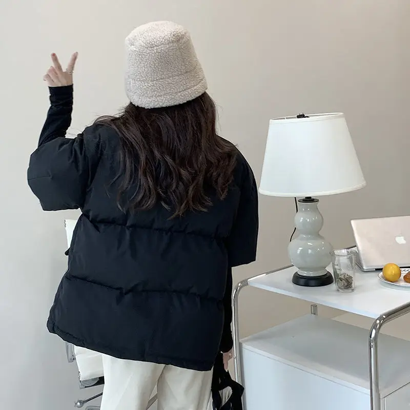 Fashion Street Wind in Autumn and Winter Cotton-padded Jacket Thickened Casual Warm Half-sleeve Women's Cotton-padded Clothes