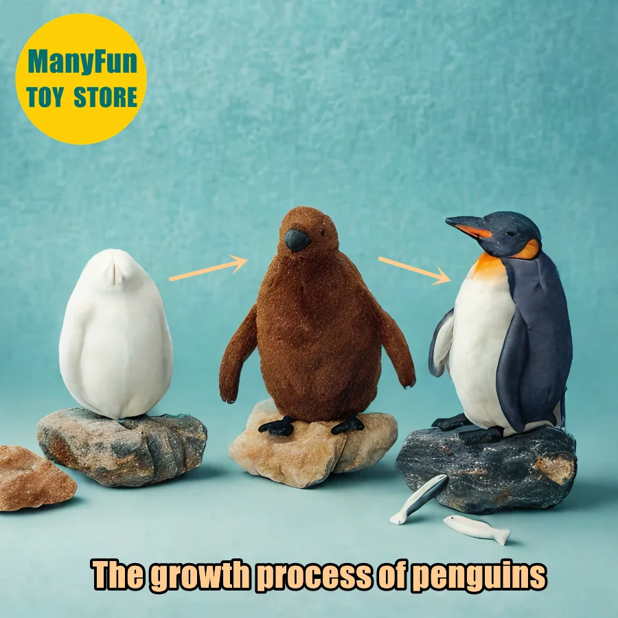 Penguin Growth Process Cute Plushie Emperor Penguin Egg Plush Toys Lifelike Animals Simulation Stuffed Doll Kawai Toy Gifts Kids
