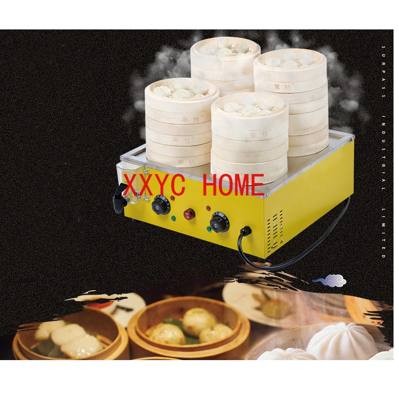 Steamed Buns Machine 4 Holes Electric Steamer Steaming Dumpling Furnace Desktop Automatic Pot for Steaming Food 220V