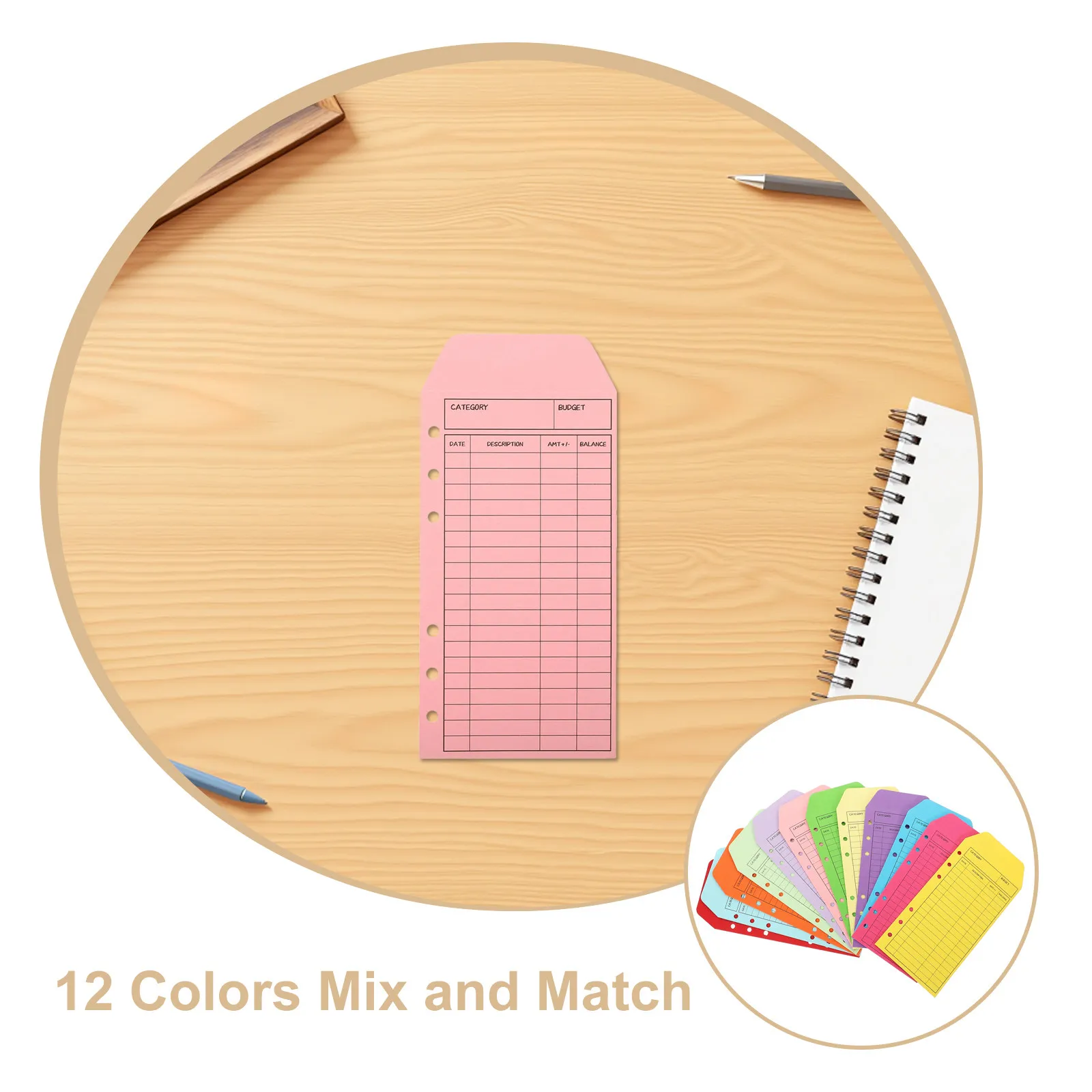 

12 шт. цветных конвертов из крафт-бумаги с уникальным дизайном для отчетов о расходах и компактных документов