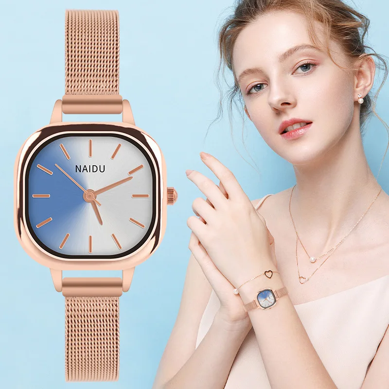 

Luxury Fashion Watch for Women Rose Gold Quartz Ladies Steel Strap Wristwatch Original Simple Women's Watches Montre Femme