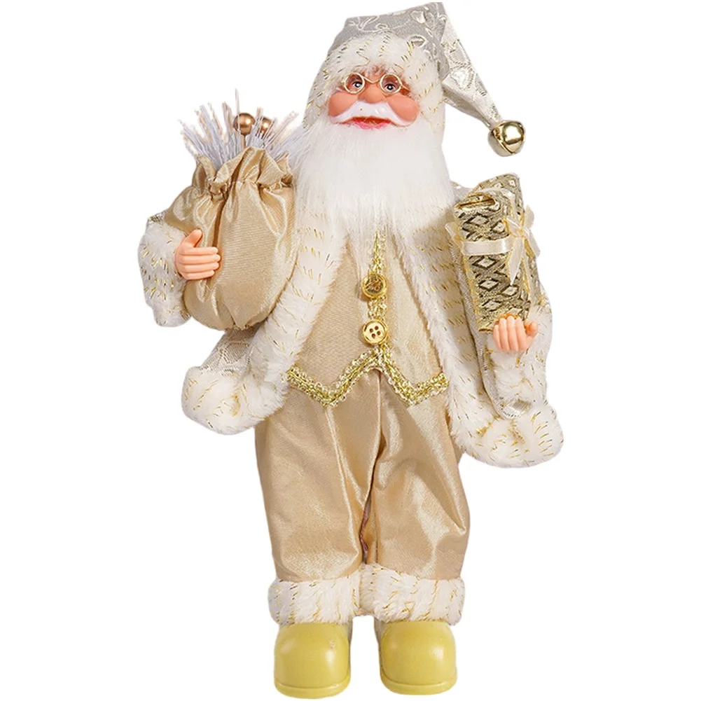 

12-Inch Santa Santa Claus Doll Eye-Catching Design Versatile Decoration Seasonal Displays For Family And Friends