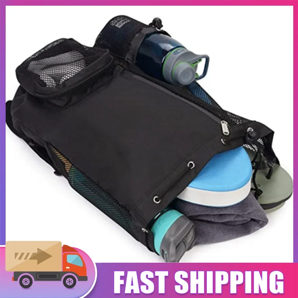 Shoulder Soccer Ball Backpacks Drawstring Beach Storage Backpacks with Wet Pockets Lightweight Comfortable for Outdoor Sports