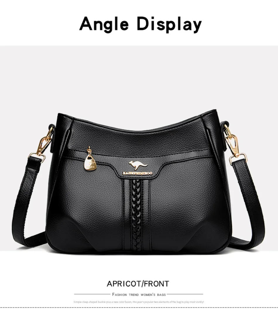 Genuine High Quality Soft Leather Women's Handbag Trend Designer Female Crossbody Bag Casual Shoulder Messenger Handbags 2024