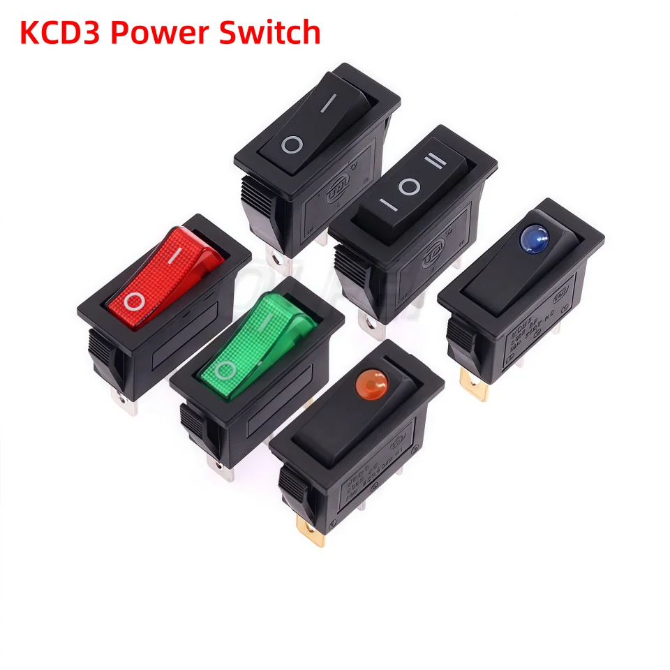 5PCS KCD3 Rocker Switch 250V ON-OFF For Household Electric Appliances Electronic Scalep Water Dispenser Switch KCD Power Switch