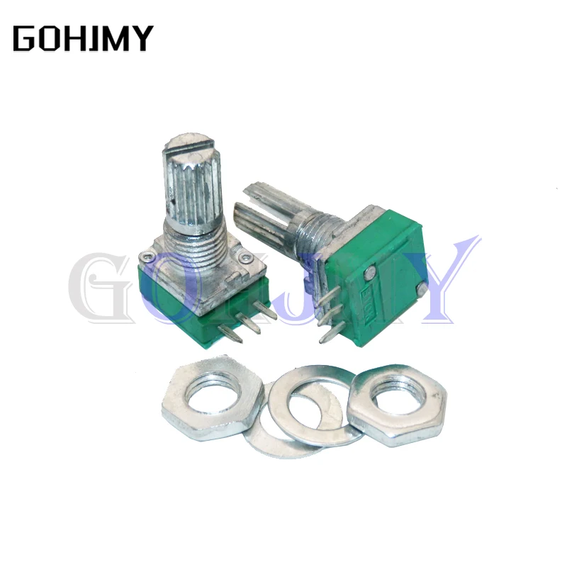 5PCS RK097N 5K 10K 20K 50K 100K 500K B5K met een schakelaar audio 3PIN ibuw as 15mm versterker afdichting Potentiometer