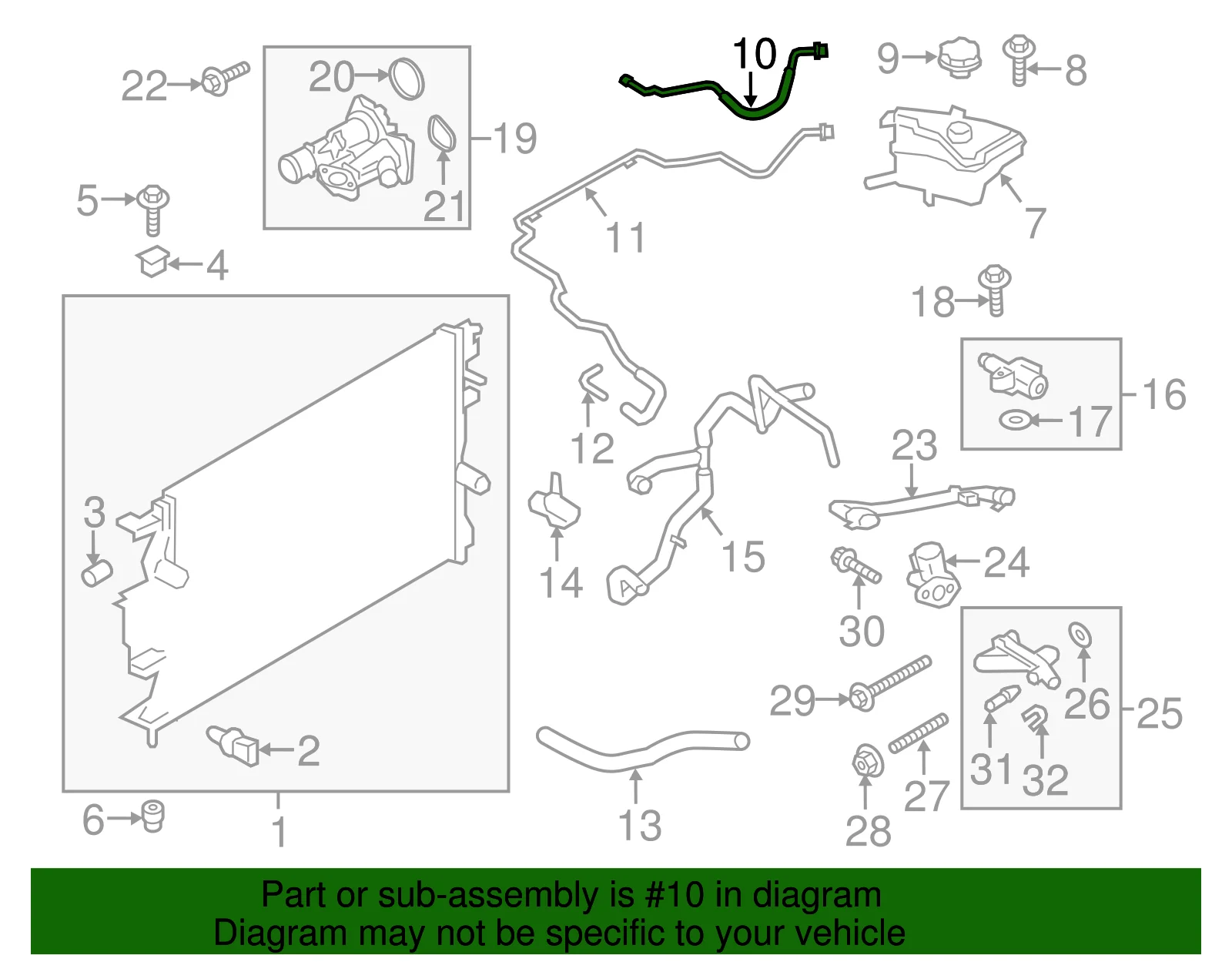 Coolant Reservoir Hose Compatible with Ford Fusion 2013-2016 1.5L, Compatible with Lincoln MKZ, DG9Z8075B
