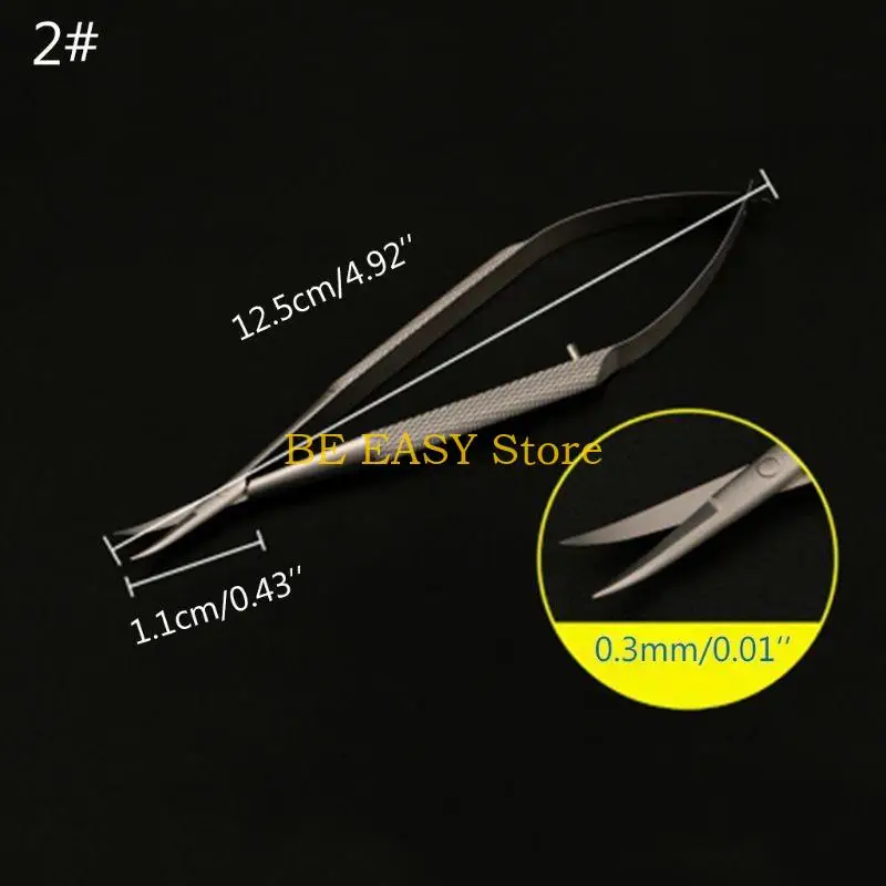 E28F Upgraded Micro Scissors with Straight/Curved for Head Inner Barrier Cut Stainless Steel Scissors Multipurpose Scissors