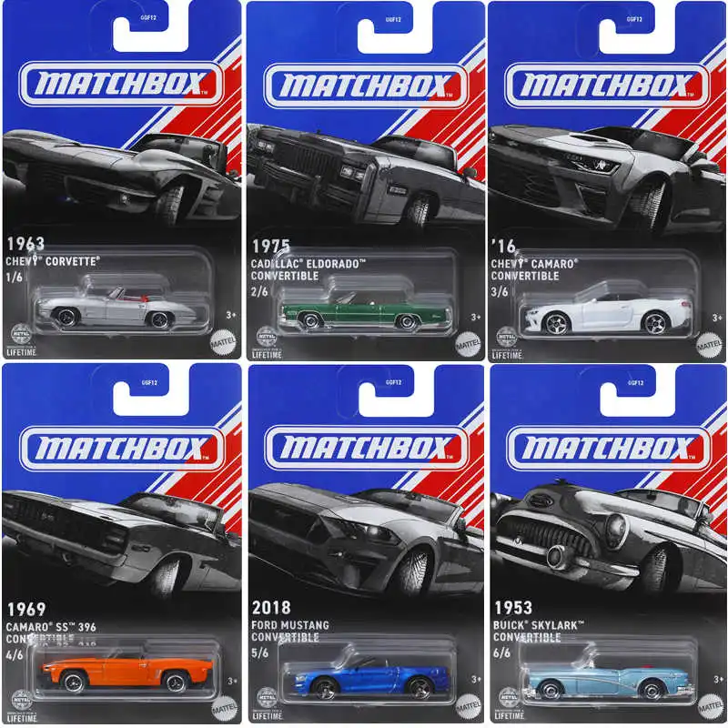 

Matchbox GGF12-D Набор Muscle Cars-Chevrolet Ford Cadillac Volkswagen 1:64 Литая под давлением модель автомобиля из сплава, игрушки, Рождественский подарок