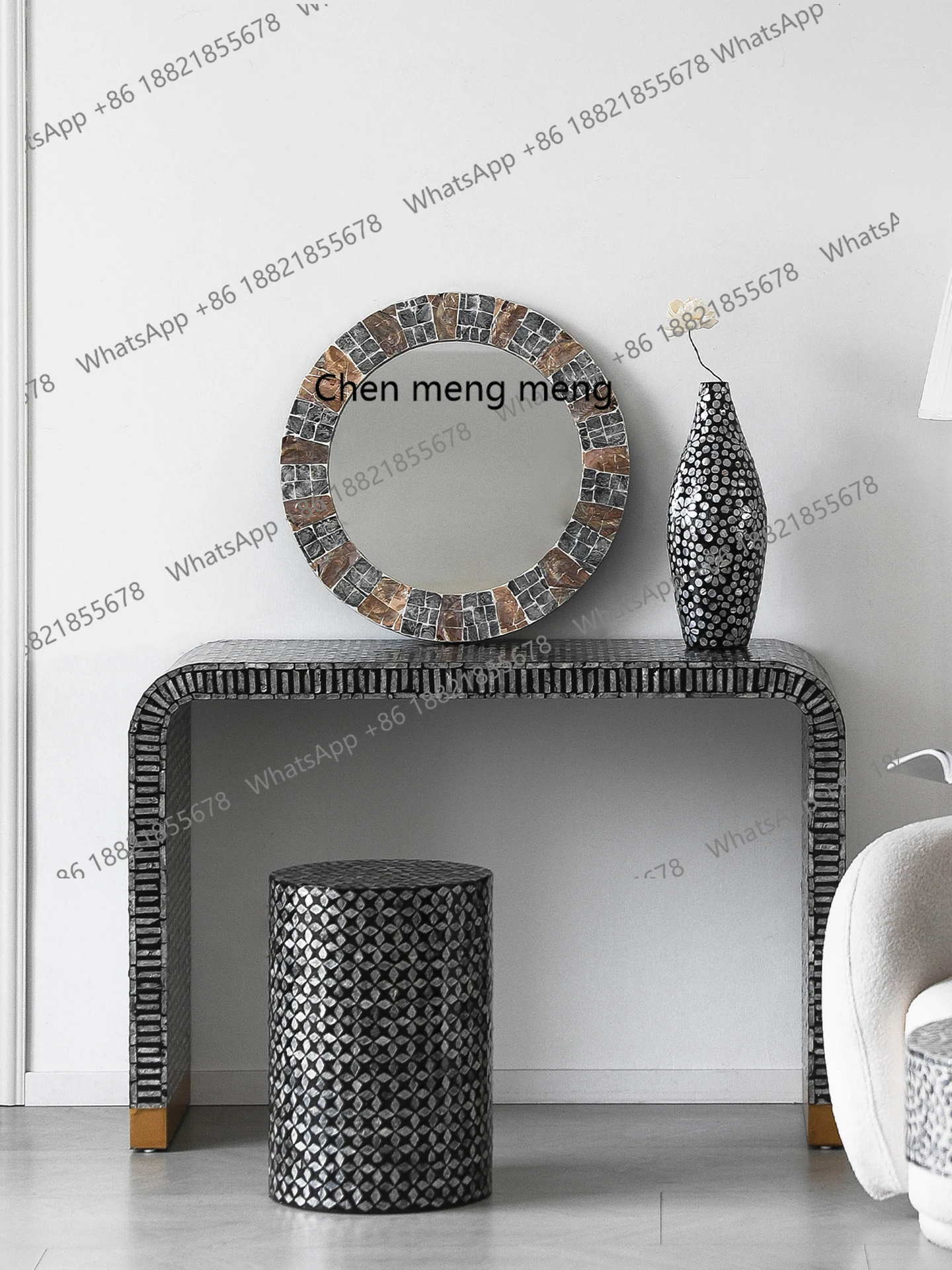 Shell Imported Art Entrance Platform New Chinese Creative Table Entrance End View Table
