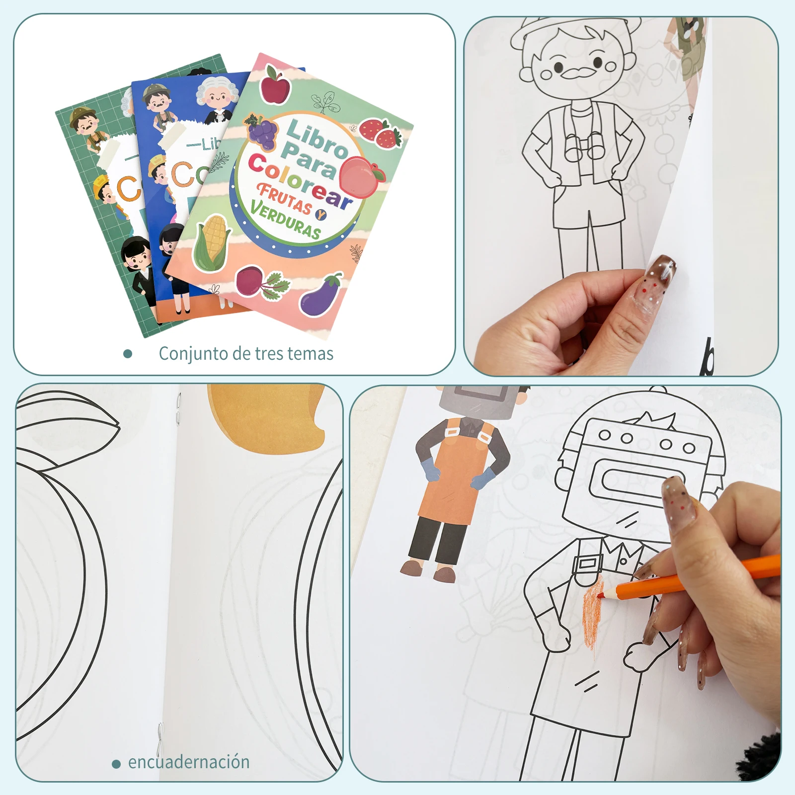 

Раскраски для изучения испанского языка: занятия и фрукты