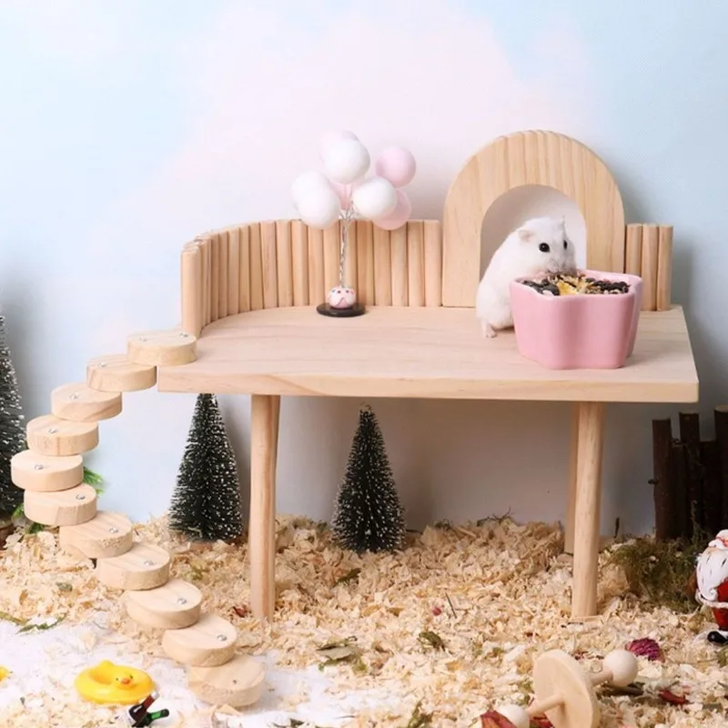 Hamster toys A complete set of hamster cage platform ornaments Stair platform entertainment landscaping nest
