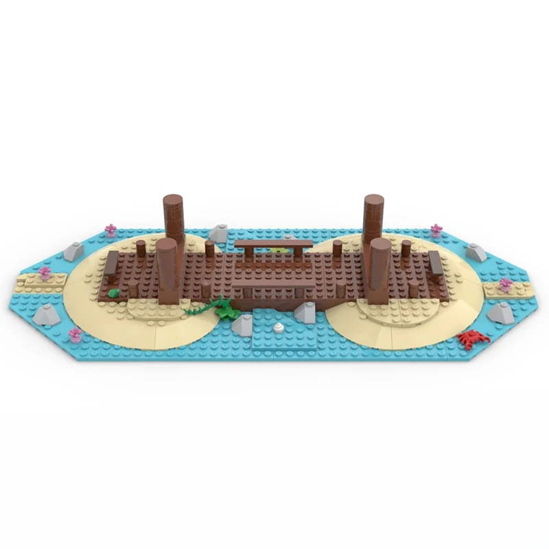 182pcs MOC 21322 Island Stand Pirate Ship Display Building Blocks Construction Kit Series Collectible Pack Toy Gift For Makers