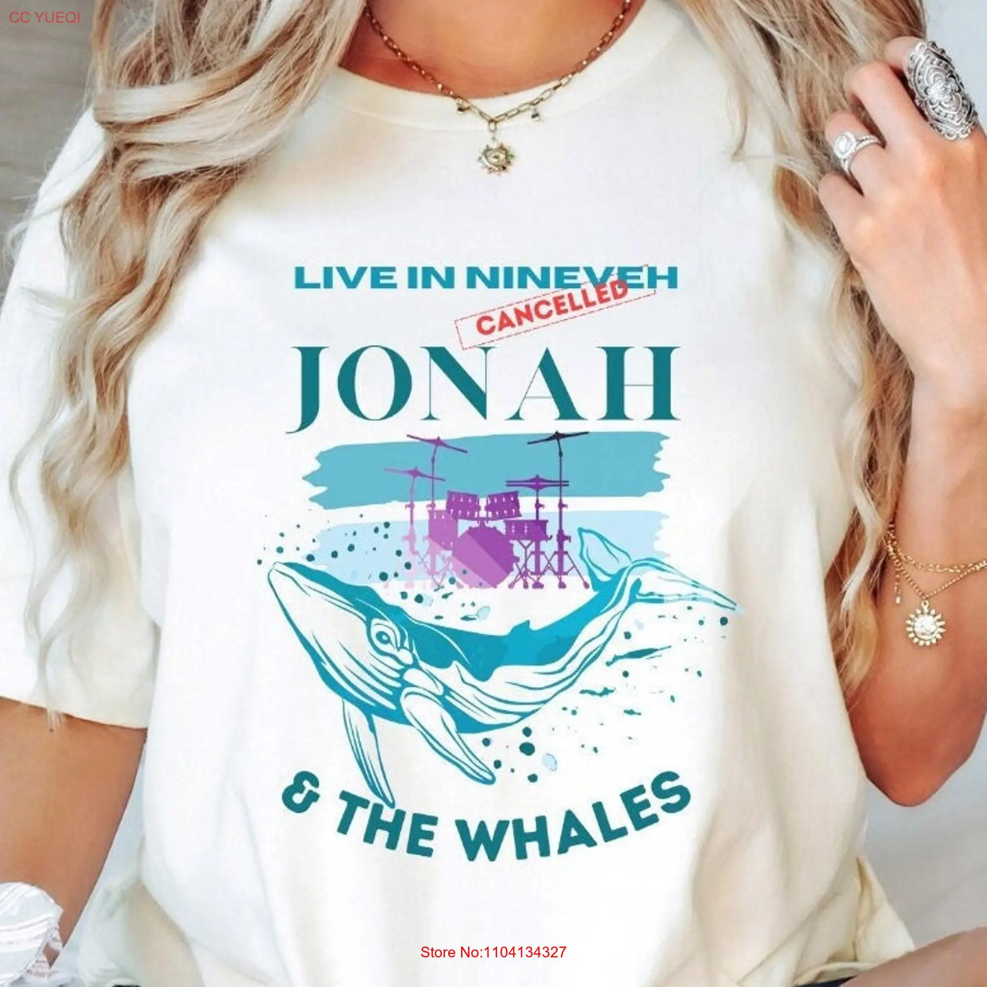 Live In Nineveh Jonah And The Whales Christian T Shirt Bible Verse Funny Religious Sunday School Teacher