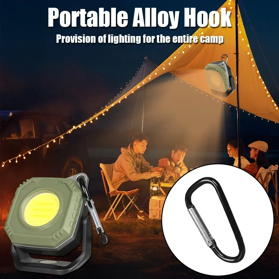 Portable Lanterns with Carabiner Bracket Outdoor Rechargeable Tent Camping Lantern,Strong Magnetic Mini Working COB Flashlights