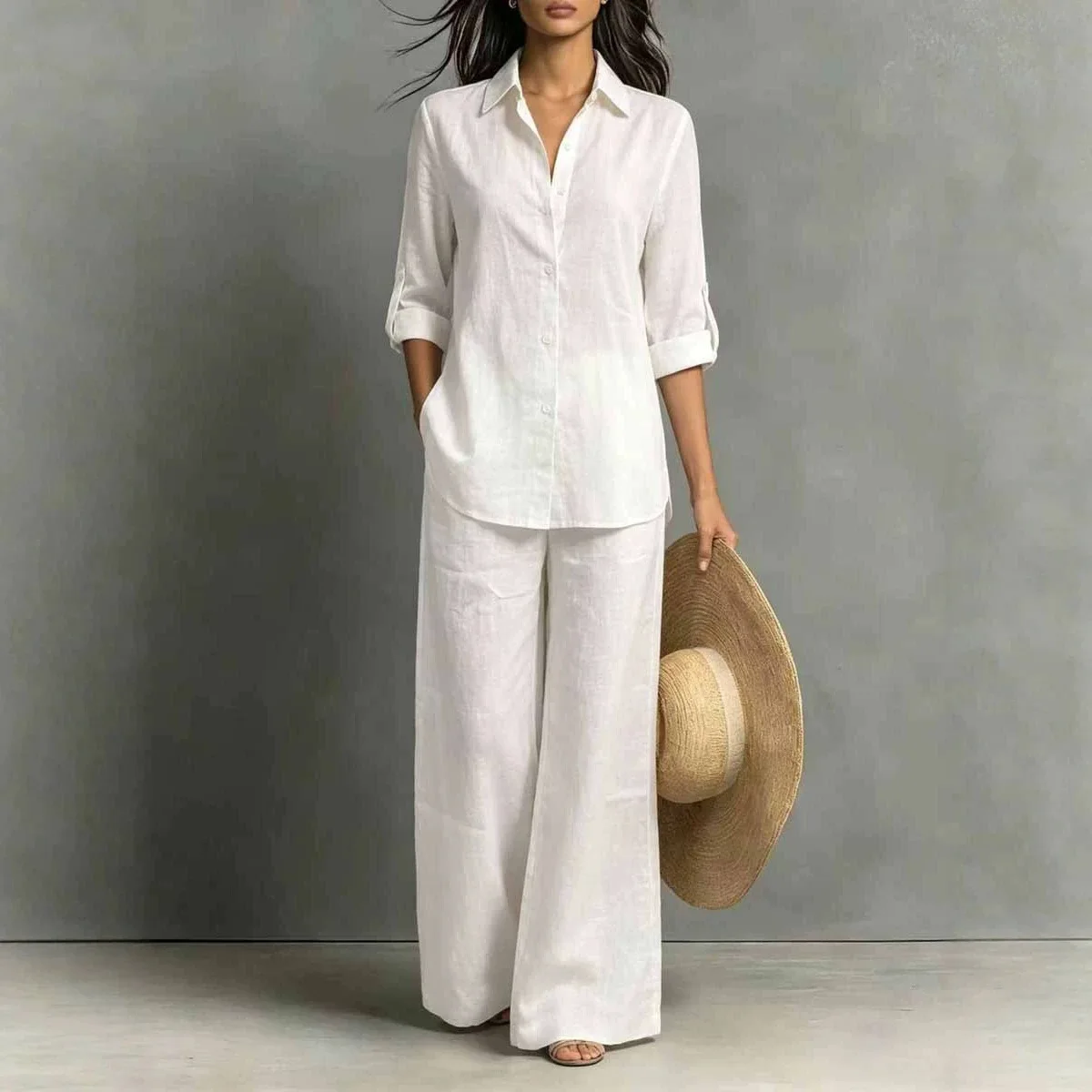 Bohemian Spring Summer Matching Set Women Blouse Pants Jumpsuit Tops
