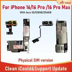 Bilashmart Motherboard iPhone 16 16 Pro 16 Pro Max Placa With Face ID 256g Unlocked Cleaned iCloud Physical SIM Version Logic Board