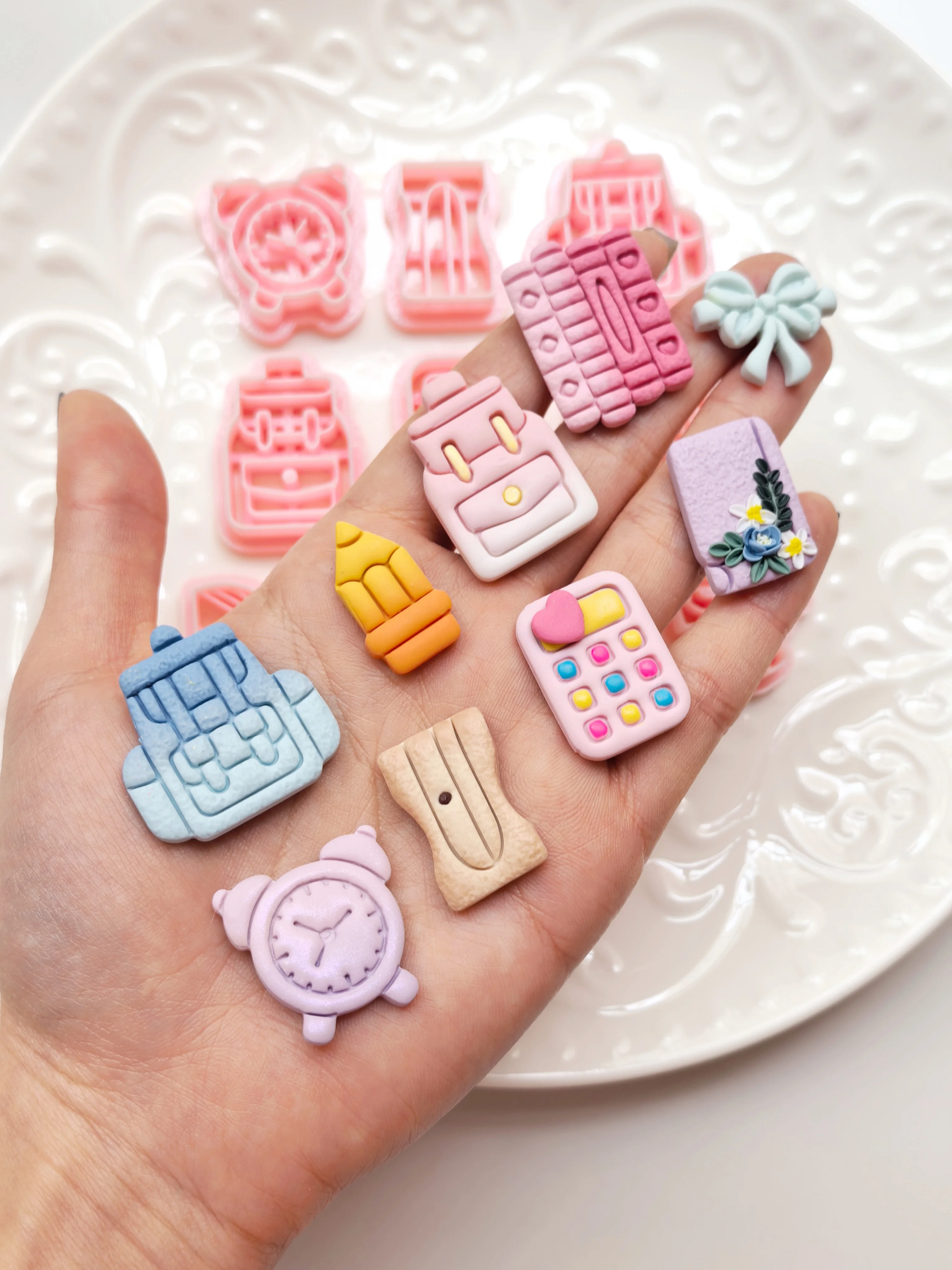 Back‑to‑School Polymer Clay Cutter, Soft Ceramic Earring Mold, DIY Handmade Earring Pendant Jewelry Quick Modeling Craft Tool