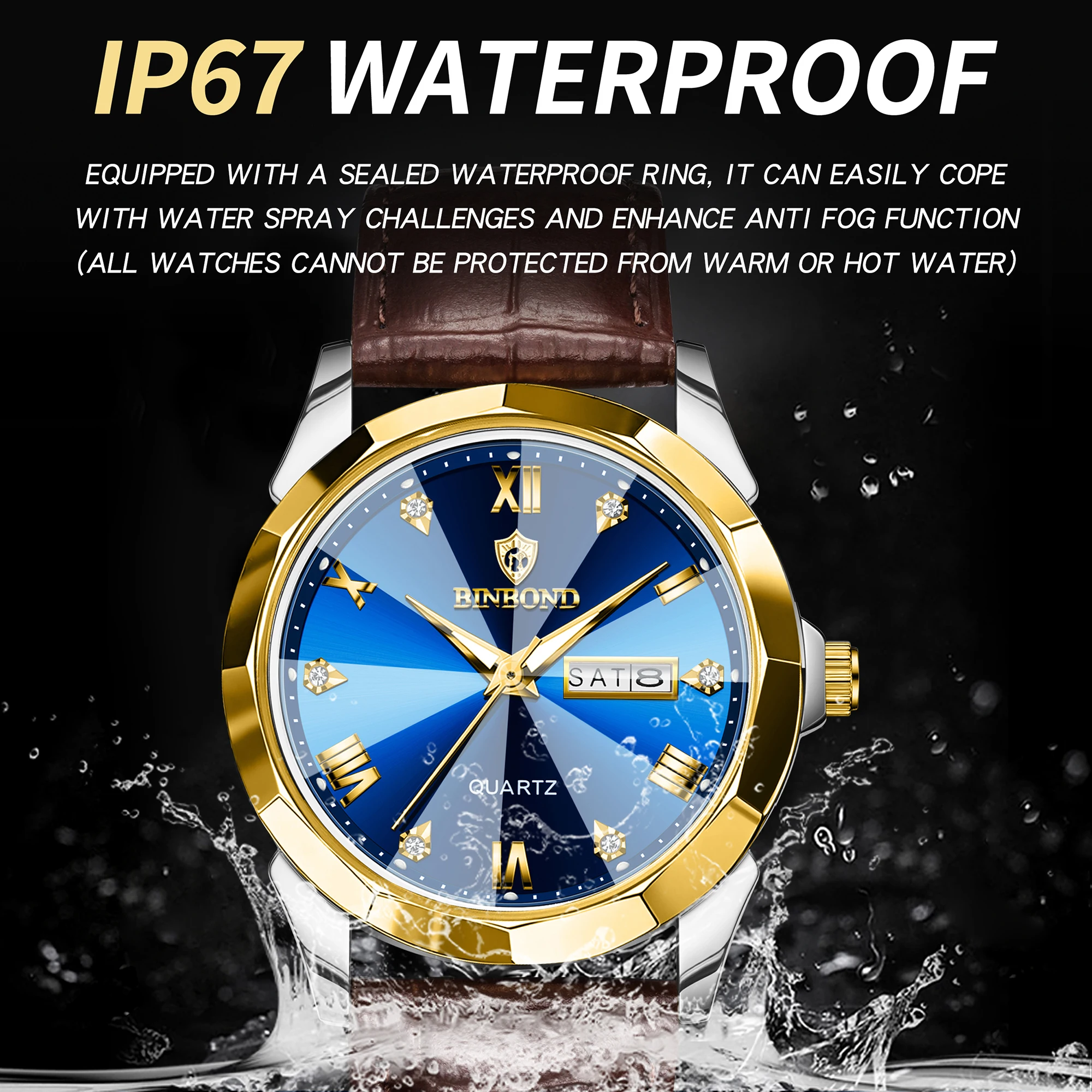 Men's BINBOND Luxury Luminous Waterproof Watch