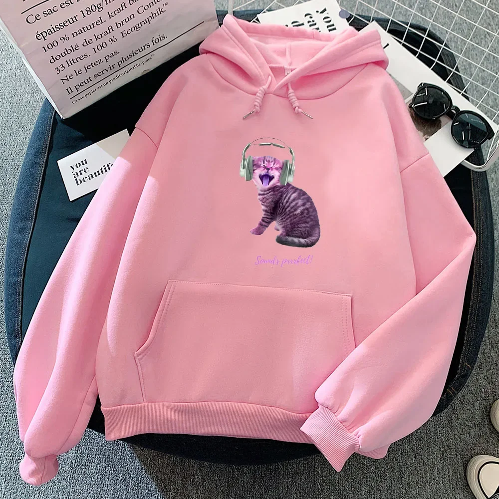 

Novelty Deftones Cat Hoodie Cartoon Print Vintage Hooded Sweatshirt With Pocket Harajuku Kawaii Clothes Sudaderas Cute Pullovers